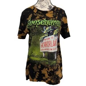 Goosebumps Welcome to Horrorland Bleach Tie Dye T-Shirt Mens M R.L. Stine Tee